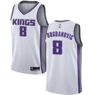 Kings #8 Bogdan Bogdanovic White Basketball Swingman Association Edition Jersey