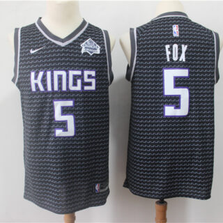 Kings 5 De'Aaron Fox Black Nike Swingman Jersey