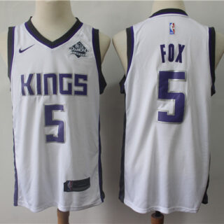 Kings 5 De'Aaron Fox White Nike Swingman Jersey