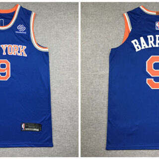 Knicks 9 R.J. Barrett Blue Nike Authentic Jersey