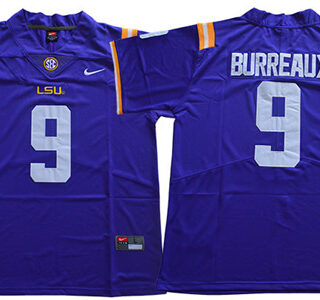 LSU Tigers 9 Joe Burreaux Purple Nike College Football Jersey