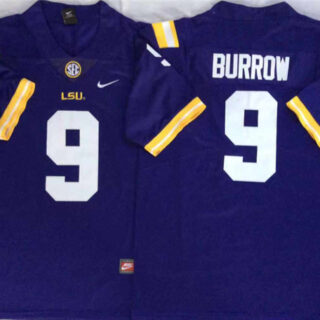 LSU Tigers 9 Joe Burrow Purple Nike College Football Jersey