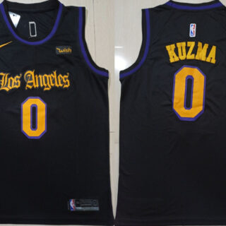 Lakers 0 Kyle Kuzma Black Nike Swingman Jersey