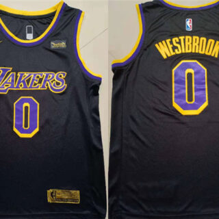 Lakers 0 Russell Westbrook Black Nike Earned Edition Swingman Jersey