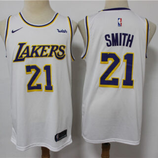 Lakers 21 J.R. Smith White Nike Swingman Jersey