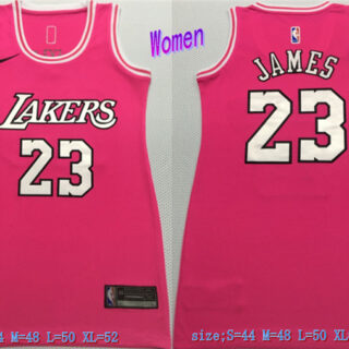 Lakers 23 LeBron James Pink Women Nike Swingman Jersey