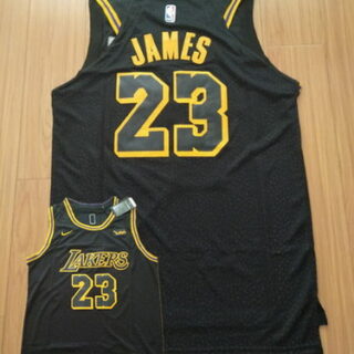 Lakers 23 Lebron James Black City Edition Nike Authentic Jersey