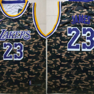 Lakers 23 Lebron James Camo Nike Swingman Jersey