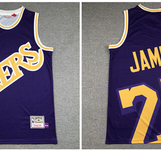 Lakers 23 Lebron James Purple Hardwood Classics Jersey