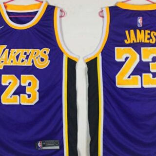 Lakers 23 Lebron James Purple Nike Swingman Jersey