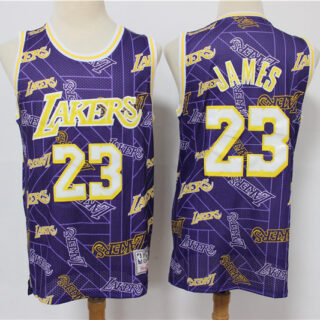 Lakers 23 Lebron James Purple Tear Up Pack Hardwood Classics Swingman Jersey
