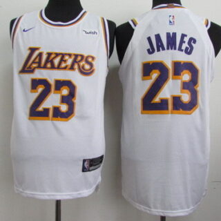 Lakers 23 Lebron James White 2018-19 Nike Authentic Jersey