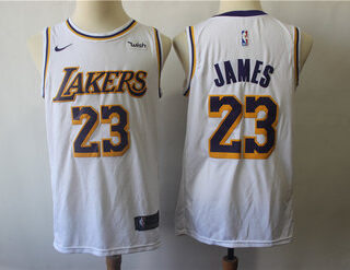 Lakers 23 Lebron James White 2018-19 Nike Swingman Jersey