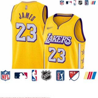 Lakers #23 LeBron James Gold Basketball Swingman City Edition 2019 20 Jersey