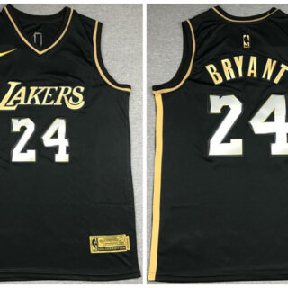 Lakers 24 Kobe Bryant Black Gold 2021 Nike Swingman Jersey