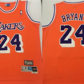 Lakers 24 Kobe Bryant Orange Hardwood Classics Jersey