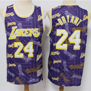 Lakers 24 Kobe Bryant Purple Tear Up Pack Hardwood Classics Swingman Jersey