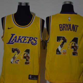 Lakers 24 Kobe Bryant Yellow Nike Swingman Fashion Jersey