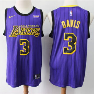 Lakers 3 Anthony Davis Purple City Edition Nike Swingman Jersey