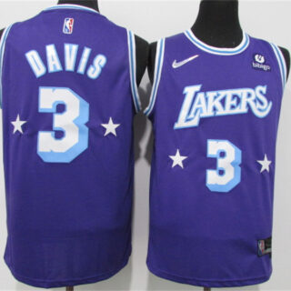 Lakers 3 Anthony Davis Purple Nike Diamond 75th Anniversary City Edition Swingman Jersey