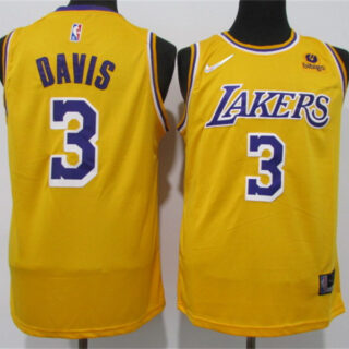 Lakers 3 Anthony Davis Yellow Nike Diamond 75th Anniversary City Edition Swingman Jersey
