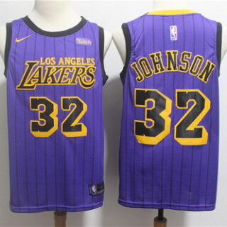 Lakers 32 Magic Johnson Purple 2019 City Edition Nike Swingman Jersey