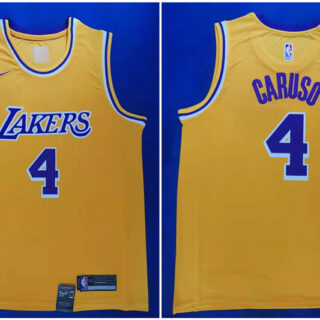 Lakers 4 Alex Caruso Yellow Nike City Edition Swingman Jersey