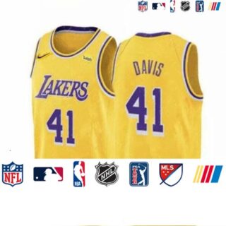 Lakers 41 Anthony Davis Yellow Nike Swingman Jersey