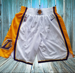 Lakers White Nike Swingman Shorts