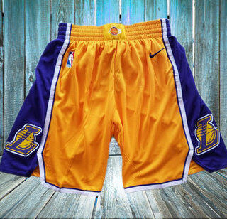 Lakers Yellow Nike Swingman Shorts