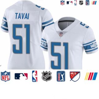 Lions #51 Jahlani Tavai White Women's Stitched Football Vapor Untouchable Limited Jersey