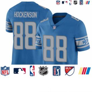 Lions #88 T.J. Hockenson Blue Team Color Men's Stitched Football Vapor Untouchable Limited Jersey