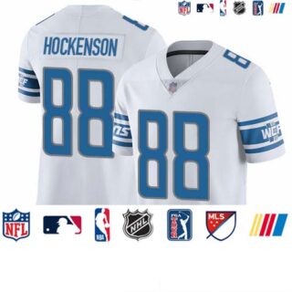 Lions #88 T.J. Hockenson White Men's Stitched Football Vapor Untouchable Limited Jersey