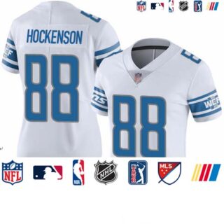 Lions #88 T.J. Hockenson White Women's Stitched Football Vapor Untouchable Limited Jersey