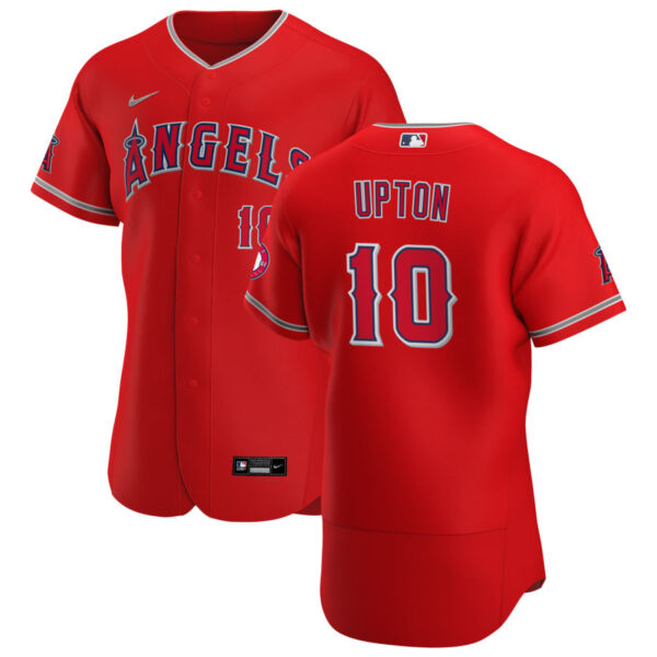 Los Angeles Angels #10 Justin Upton Men's Nike Red Alternate 2020 Authentic Player MLB Jersey
