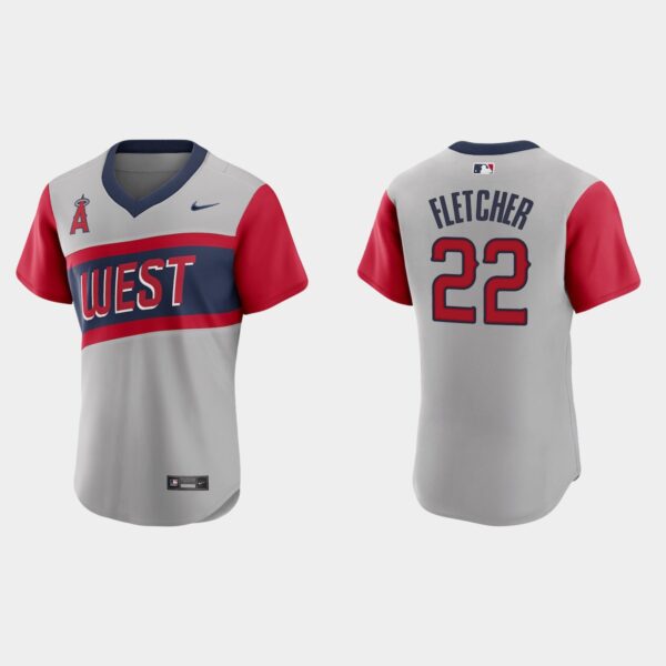 Los Angeles Angels #22 David Fletcher Men's Nike Gray 2021 Little League Classic Authentic MLB Jersey