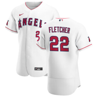 Los Angeles Angels #22 David Fletcher Men's Nike White Home 2020 Authentic Player MLB Jersey
