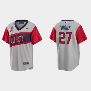 Los Angeles Angels #27 Mike Trout Men's Nike Gray 2021 Little League Classic Game MLB Jersey