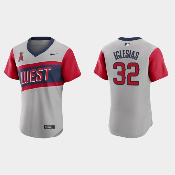 Los Angeles Angels #32 Raisel Iglesias Men's Nike Gray 2021 Little League Classic Authentic MLB Jersey