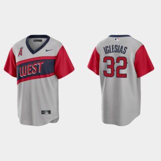 Los Angeles Angels #32 Raisel Iglesias Men's Nike Gray 2021 Little League Classic Game MLB Jersey