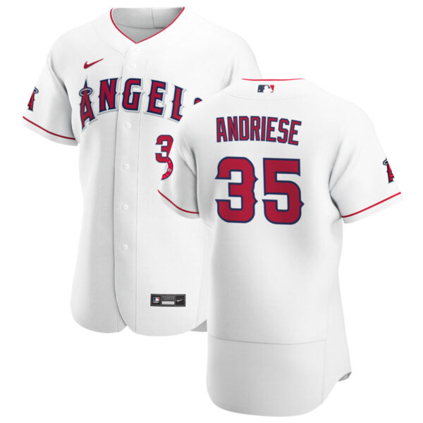 Los Angeles Angels #35 Matt Andriese Men's Nike White Home 2020 Authentic Player MLB Jersey