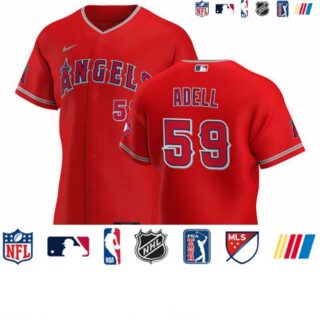 Los Angeles Angels #59 Jo Adell Men's Nike Red Alternate 2020 Authentic Player MLB Jersey