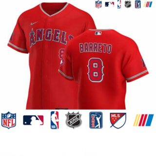 Los Angeles Angels #8 Franklin Barreto Men's Nike Red Alternate 2020 Authentic Player MLB Jersey