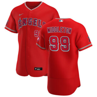 Los Angeles Angels #99 Keynan Middleton Men's Nike Red Alternate 2020 Authentic Player MLB Jersey