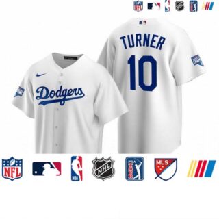 Los Angeles Dodgers 10 Justin Turner White 2020 World Series Champions Replica Jersey