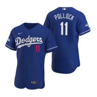 Los Angeles Dodgers 11 A.J. Pollock Royal 2020 World Series Champions Authentic Jersey
