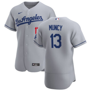 Los Angeles Dodgers #13 Max Muncy Men's Nike Gray Road 2020 Authentic Team MLB Jersey