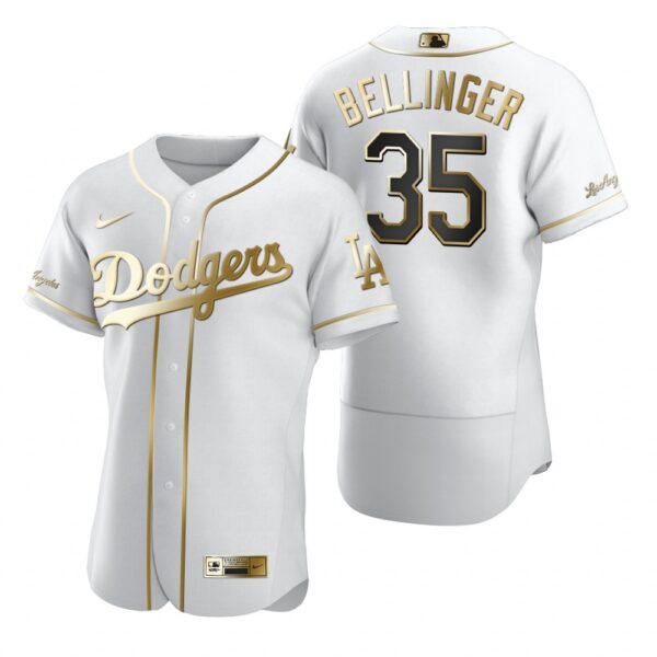 Los Angeles Dodgers #35 Cody Bellinger White Nike Men's Authentic Golden Edition MLB Jersey