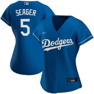 Los Angeles Dodgers #5 Corey Seager Nike Women's Alternate 2020 MLB Player Jersey Royal