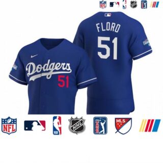 Los Angeles Dodgers #51 Dylan Floro Royal 2020 World Series Champions Authentic Jersey